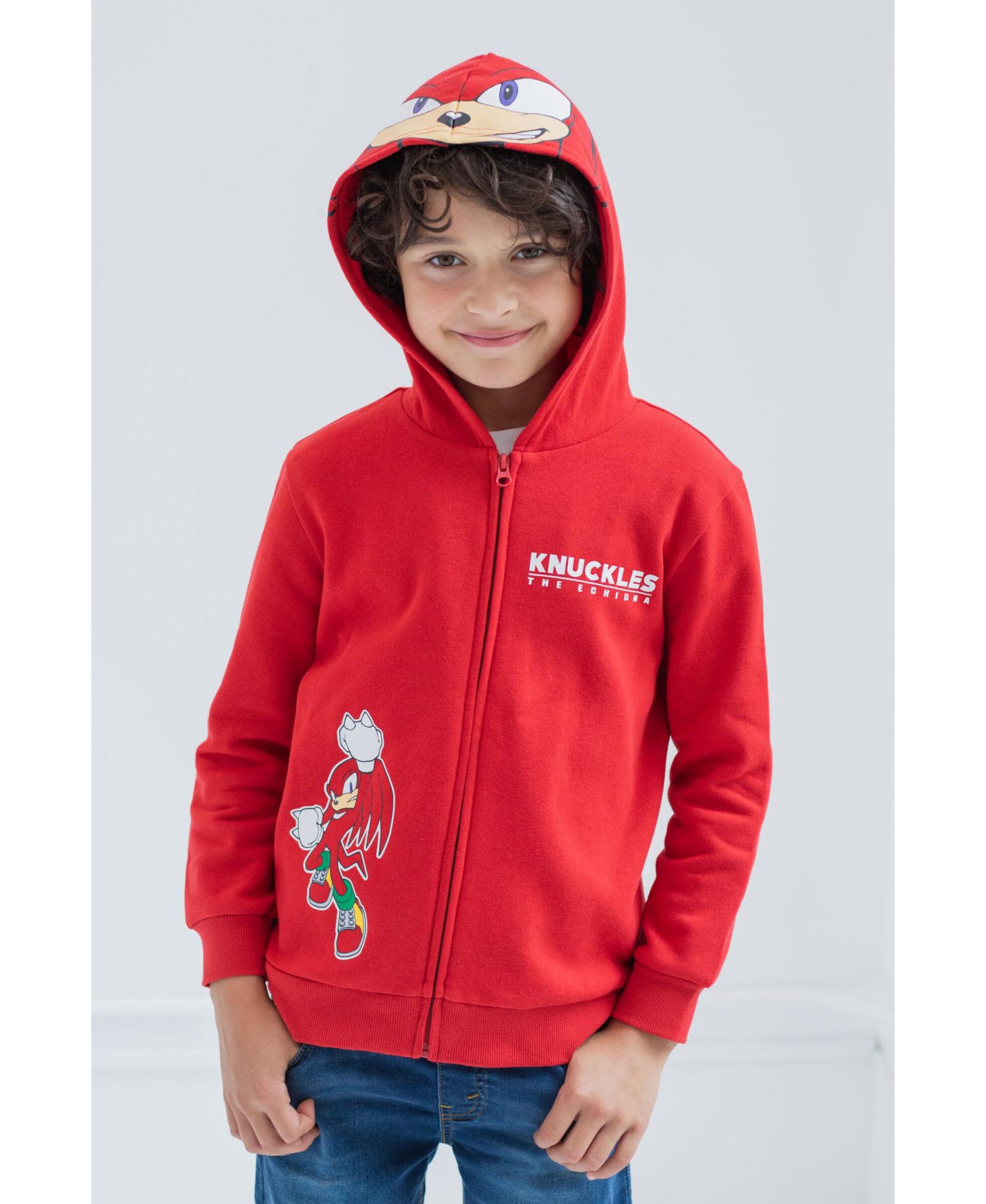 Boys(4-20) Sonic the Hedgehog Shadow Knuckles Fleece Zip Up Hoodie