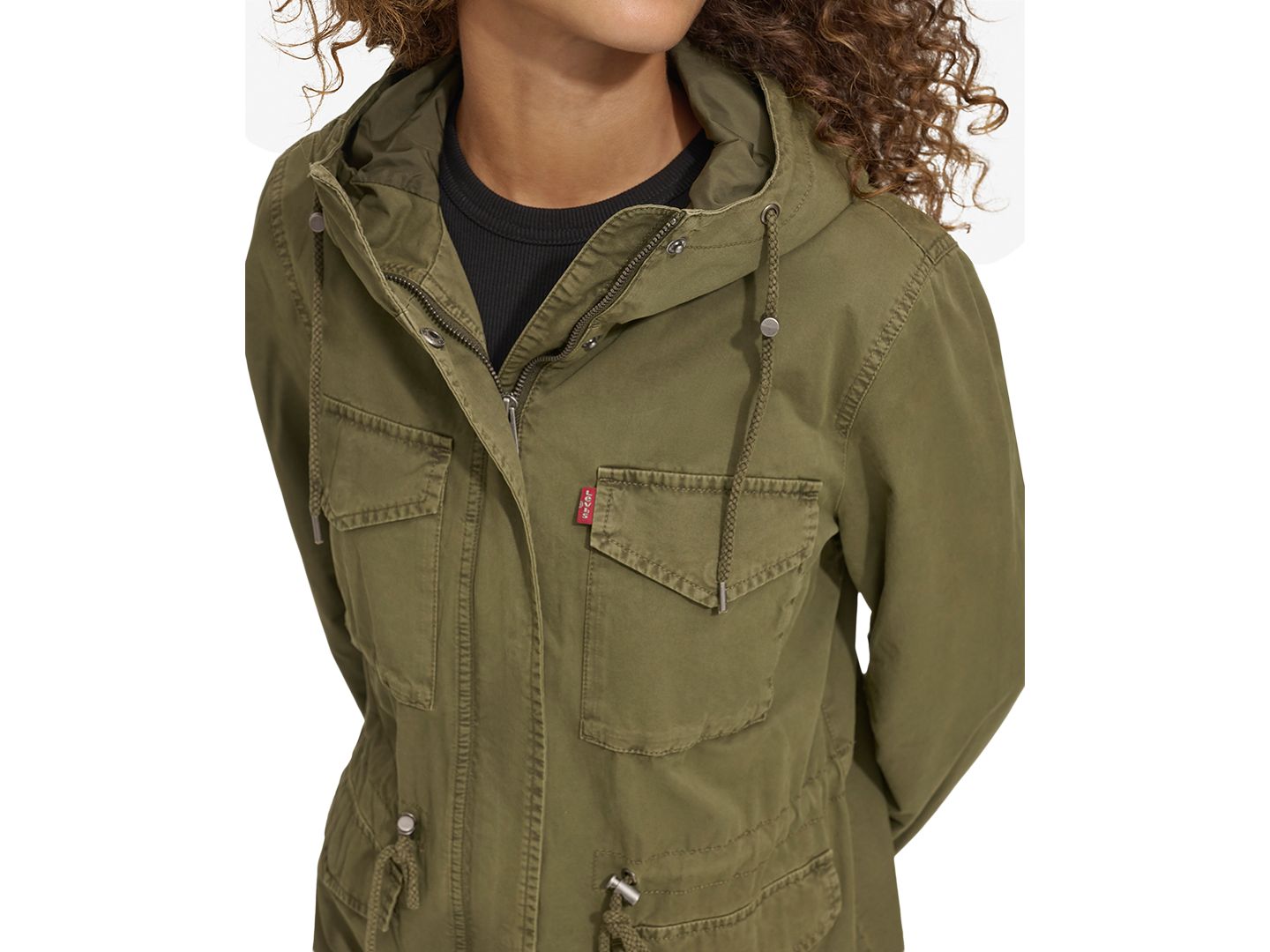 Женская куртка Levi's Lightweight Washed Cotton Military, цвет: Оливковый ночной — фото 3