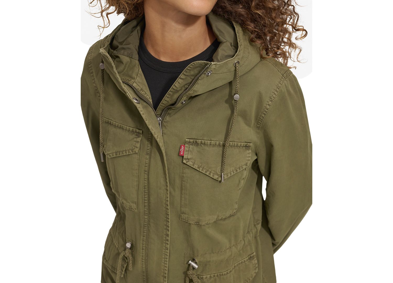 Women's Lightweight Washed Cotton Military Jacket