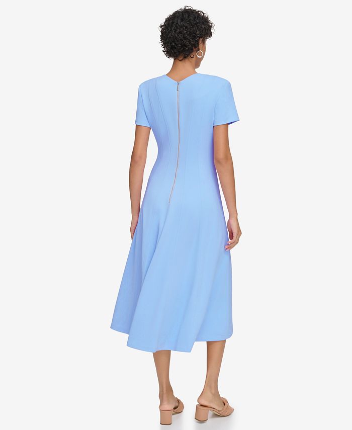 Calvin Klein Women's Short-Sleeve A-Line Midi Dress - Macy's