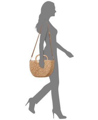 Straw Tote Crossbody, Exclusively at Macy's 