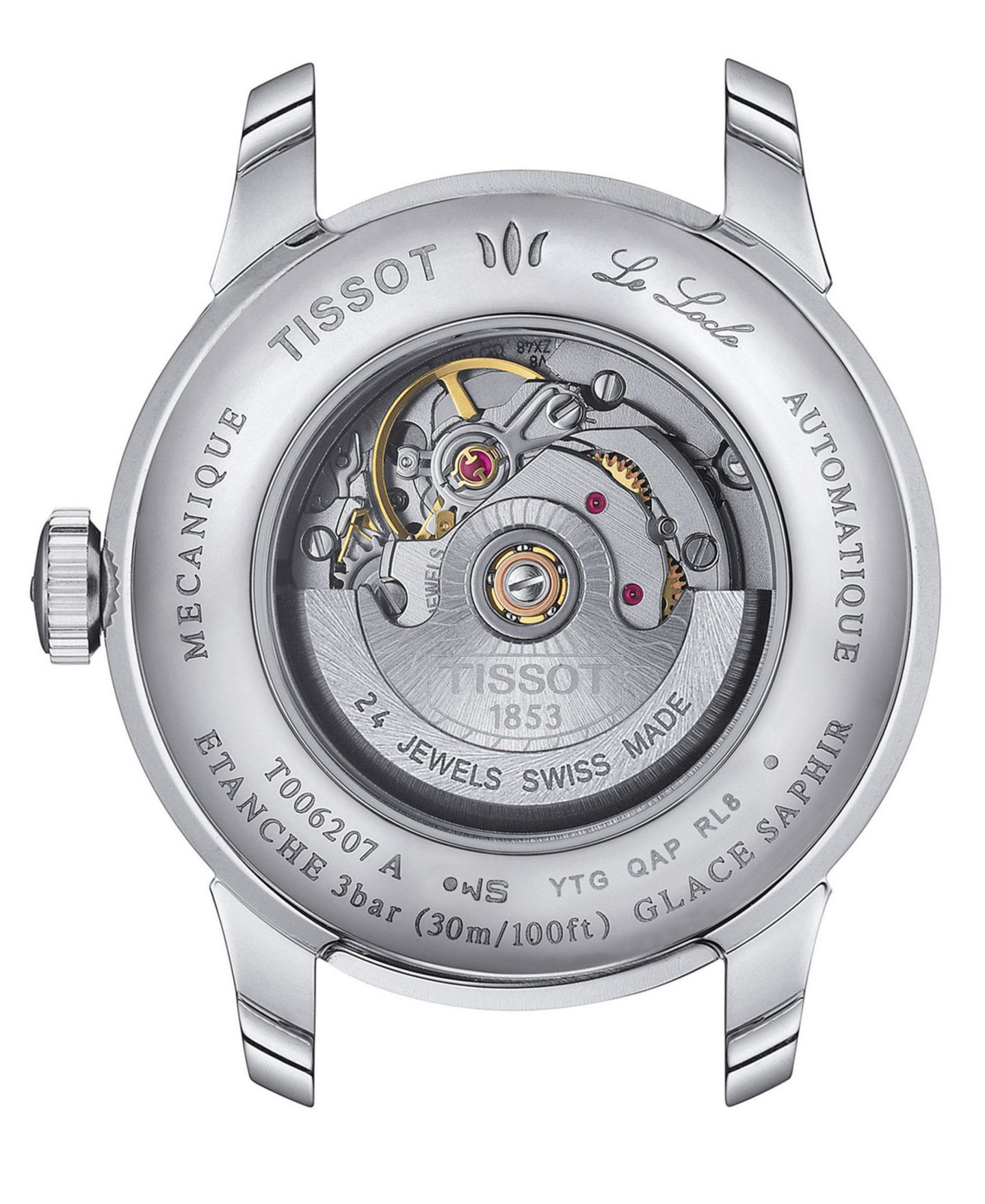 Женские часы Tissot Swiss Automatic Le Locle Diamond Accent Stainless Steel Bracelet Watch 29mm — фото 3