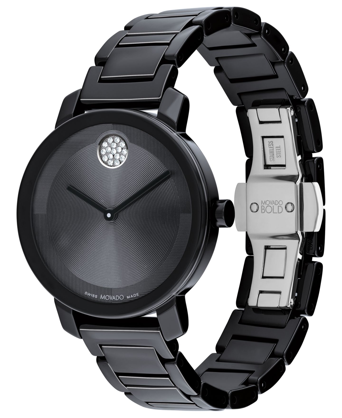 Женские часы Movado Swiss Bold Evolution 2.0 Black Ceramic Bracelet Watch 34mm — фото 2