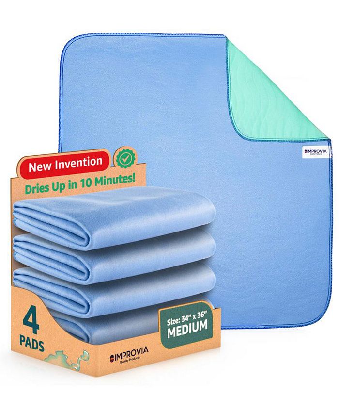 Improvia Pack of 4 Washable Underpads 34" x 36" Medium Macy's