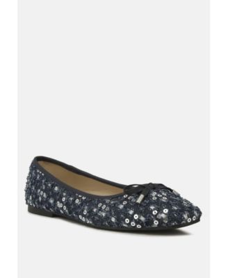 florent sequin flat bow ballerinas