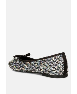 Womens Lettie Sequin Embellished Ballet Flats