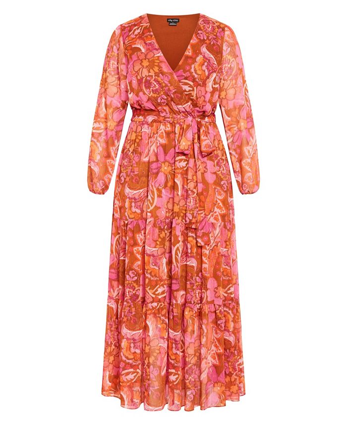 knee length dresses for ladies INC International Concepts Petite Printed Empire Waist Maxi Dress –  USAFashion main image 1