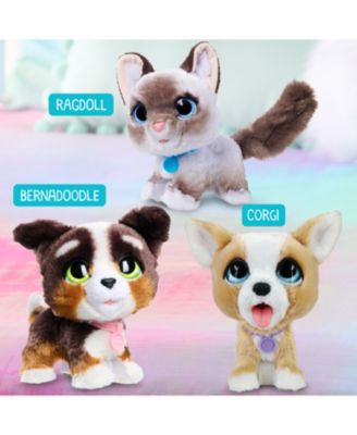 Poop-A-Lots Corgi Interactive Toy, 8" Walking Plush Puppy with Sounds, 4-Pieces
