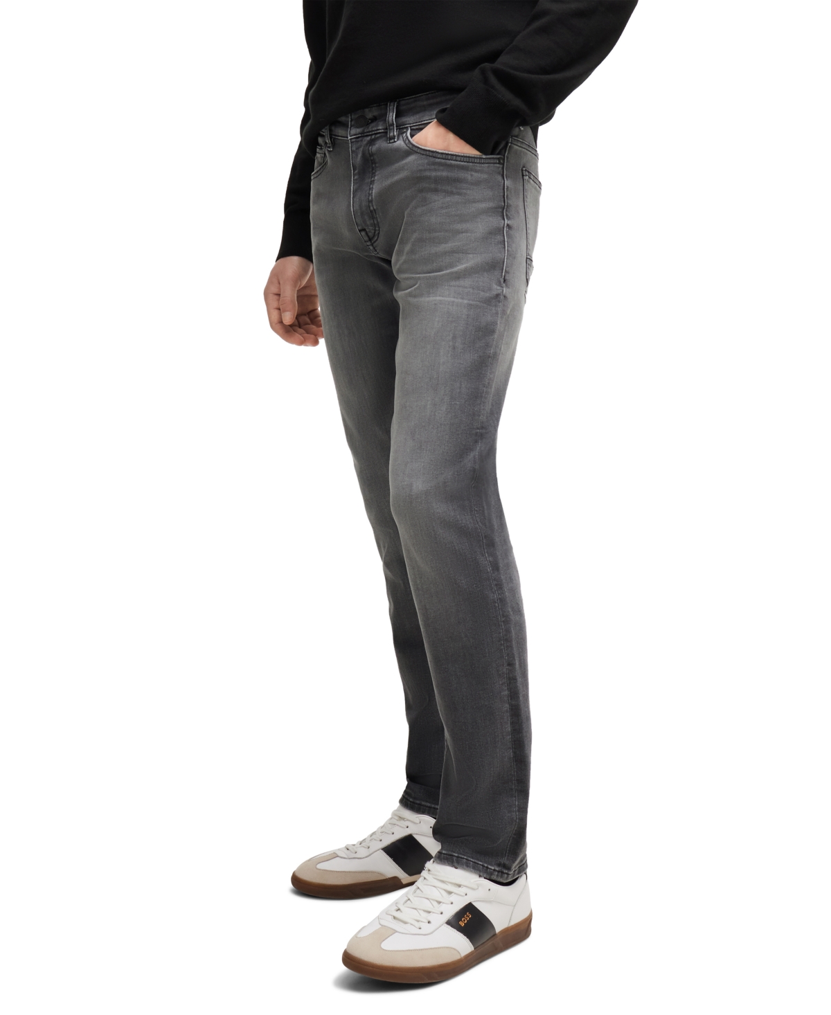 Boss by Hugo Boss Men's Soft-Motion Slim-Fit Jeans - Medium Grey