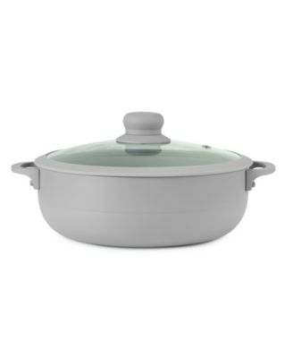 Aluminum 3.5 Qt Caldero with Silicone Rim Glass Lid and Silicone Handle Holder