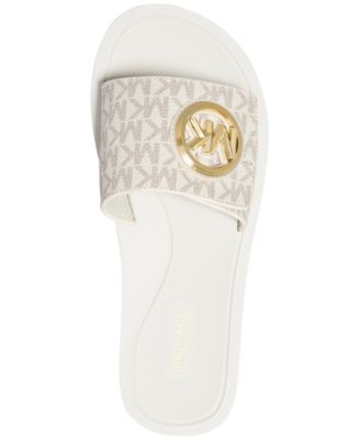 MK Charm Slide Flat Sandals