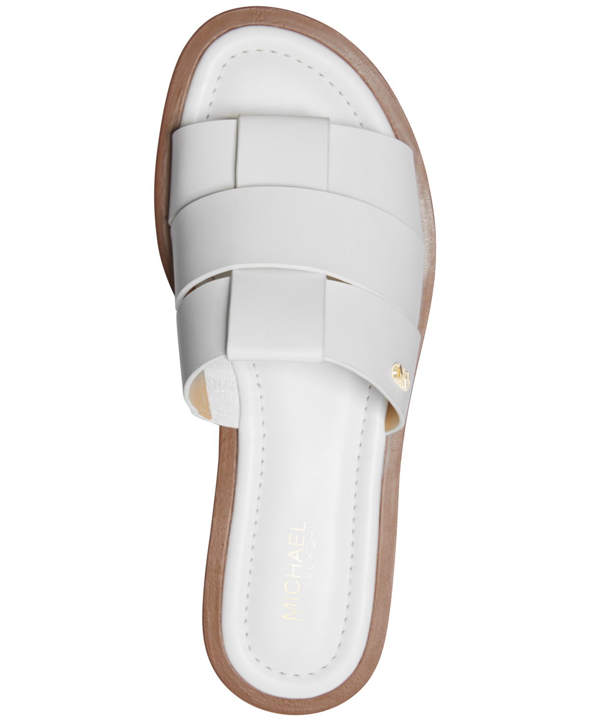 Shop Michael Kors Michael  Women's Ryland Slide Flat Sandals In Pale Peanut