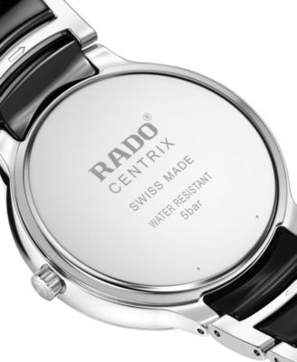 Unisex Swiss Centrix Diamond (1/20 ct. t.w.) Black Ceramic & Stainless Steel Bracelet Watch 40mm