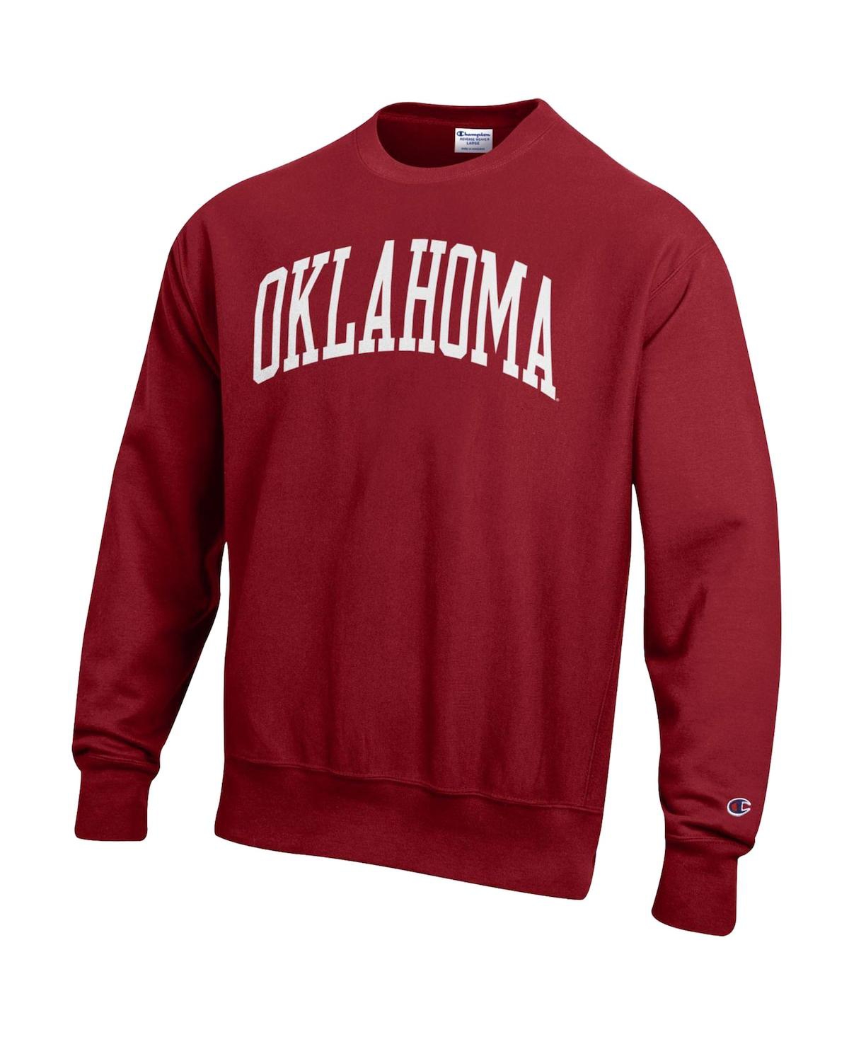 Men's ChampionOklahoma Sooners Arch Reverse Weave Pullover Sweatshirt - Crimson
