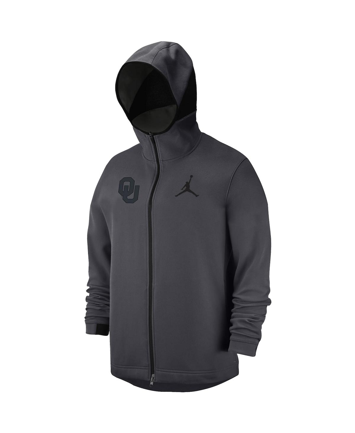 Men's Jordan BrandOklahoma Sooners Tonal Showtime Full-Zip Hoodie - Anthracite