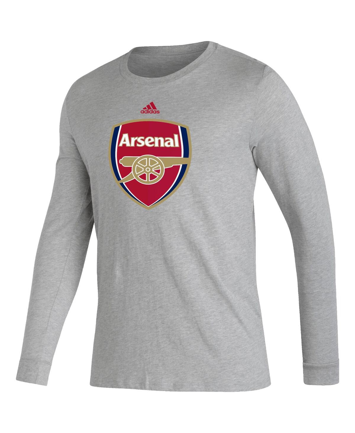 Men's adidasArsenal Vertical Wordmark Long Sleeve T-shirt - Heather Gray