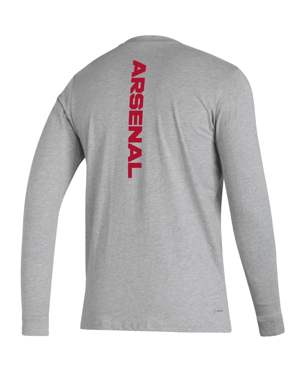 Men's adidasArsenal Vertical Wordmark Long Sleeve T-shirt - Heather Gray