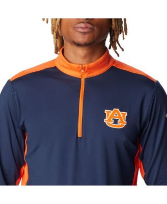 Men's Navy Auburn Tigers Tech Trail Omni-Shade Quarter-Zip Top