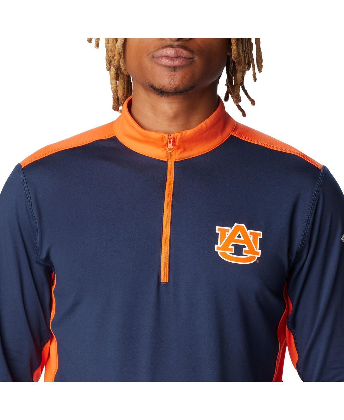 Shop Columbia Men's  Navy Auburn Tigers Tech Trail Omni-shade Quarter-zip Top