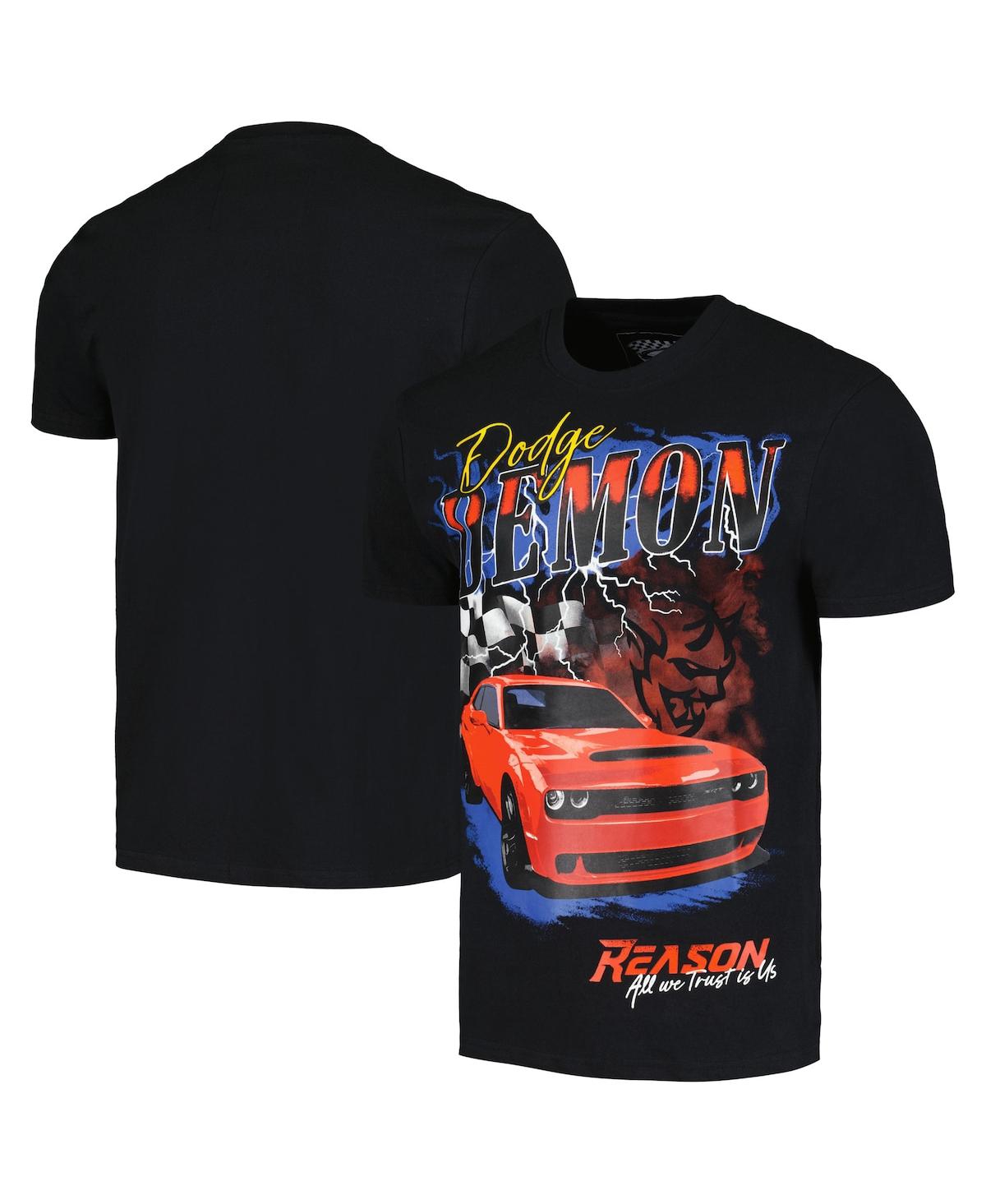 Shop Reason Men's And Women's Black Dodge Demon Racing T-shirt