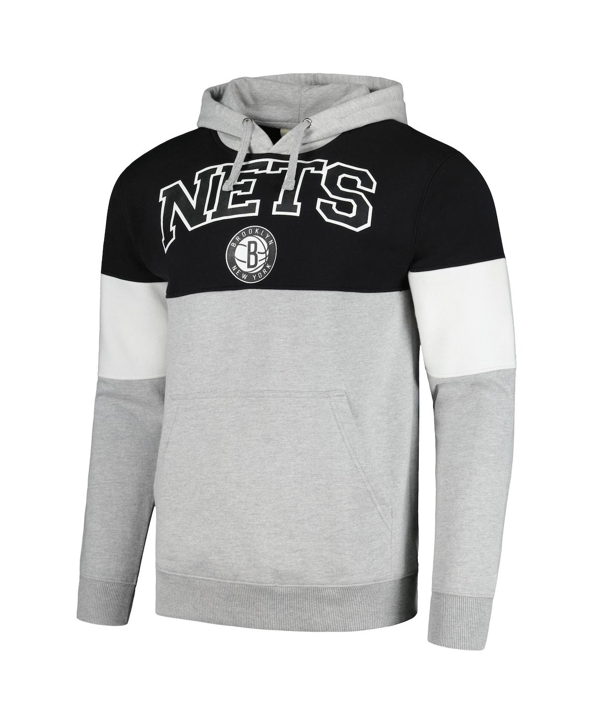 Men's FanaticsBrooklyn Nets Contrast Pieced Pullover Hoodie - Black