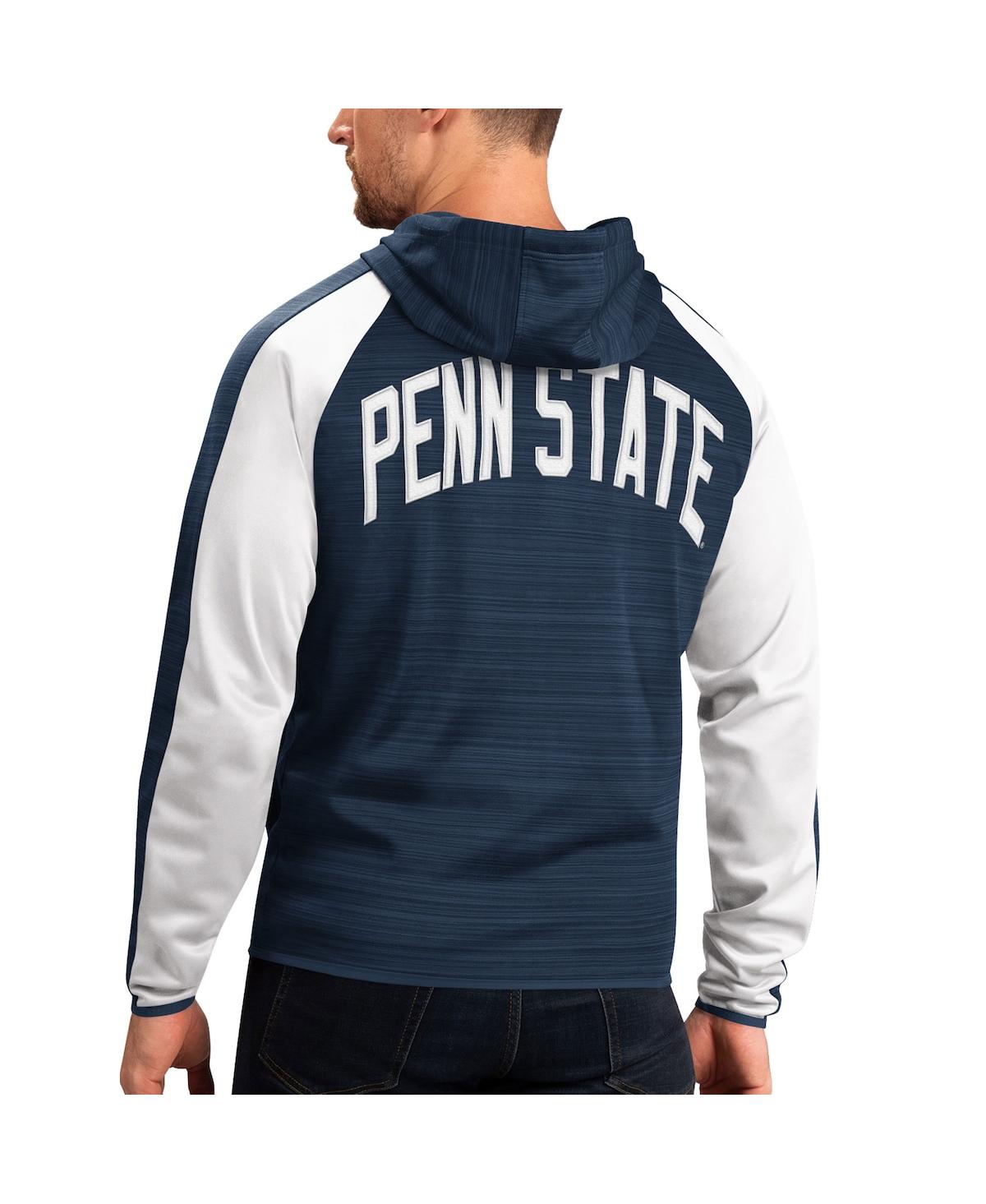 Men's G-iii Sports by Carl BanksPenn State Nittany Lions Neutral Zone Raglan Full-Zip Track Jacket Hoodie - Navy