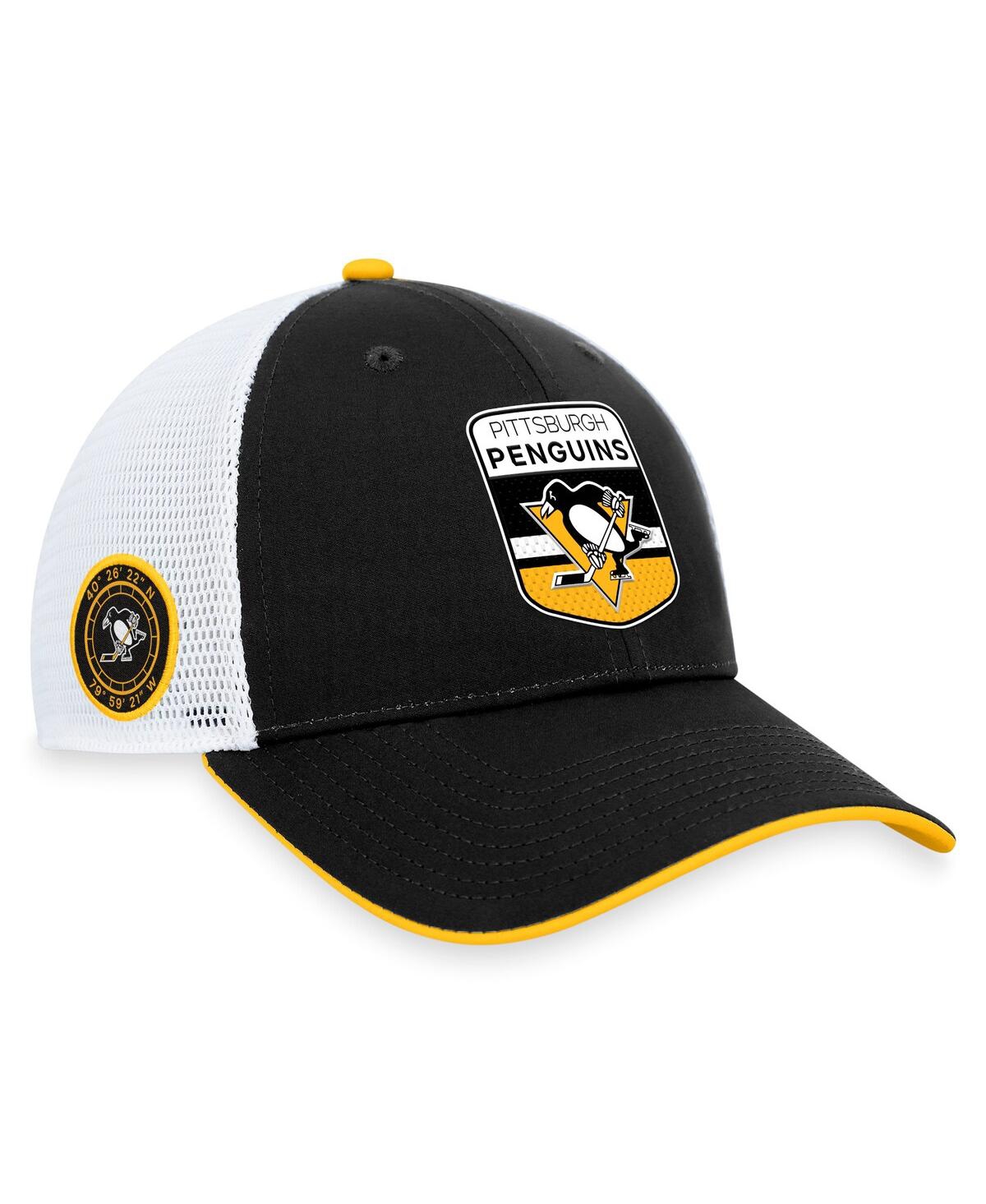 Shop Fanatics Men's  Black Pittsburgh Penguins 2023 Nhl Draft On Stage Trucker Adjustable Hat