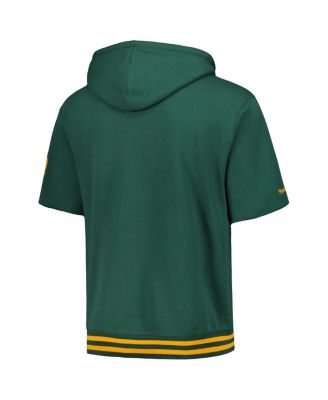 Men's Green Green Bay Packers Pre-Game Short Sleeve Pullover Hoodie