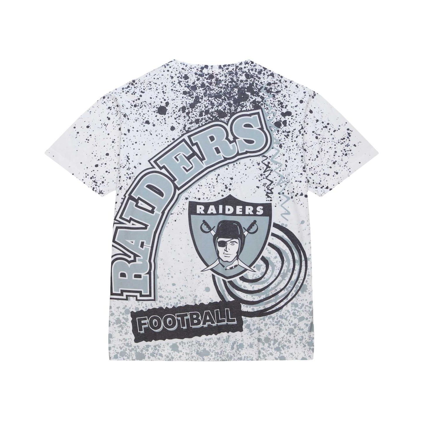 Мужская футболка Mitchell & Ness White Las Vegas Raiders Team Burst Sublimated — фото 2