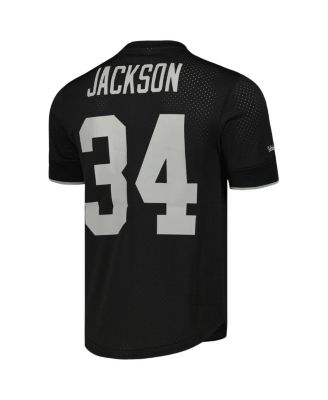 Men's Bo Jackson Black Los Angeles Raiders Gridiron Classics Retired Player Name and Number Mesh Top