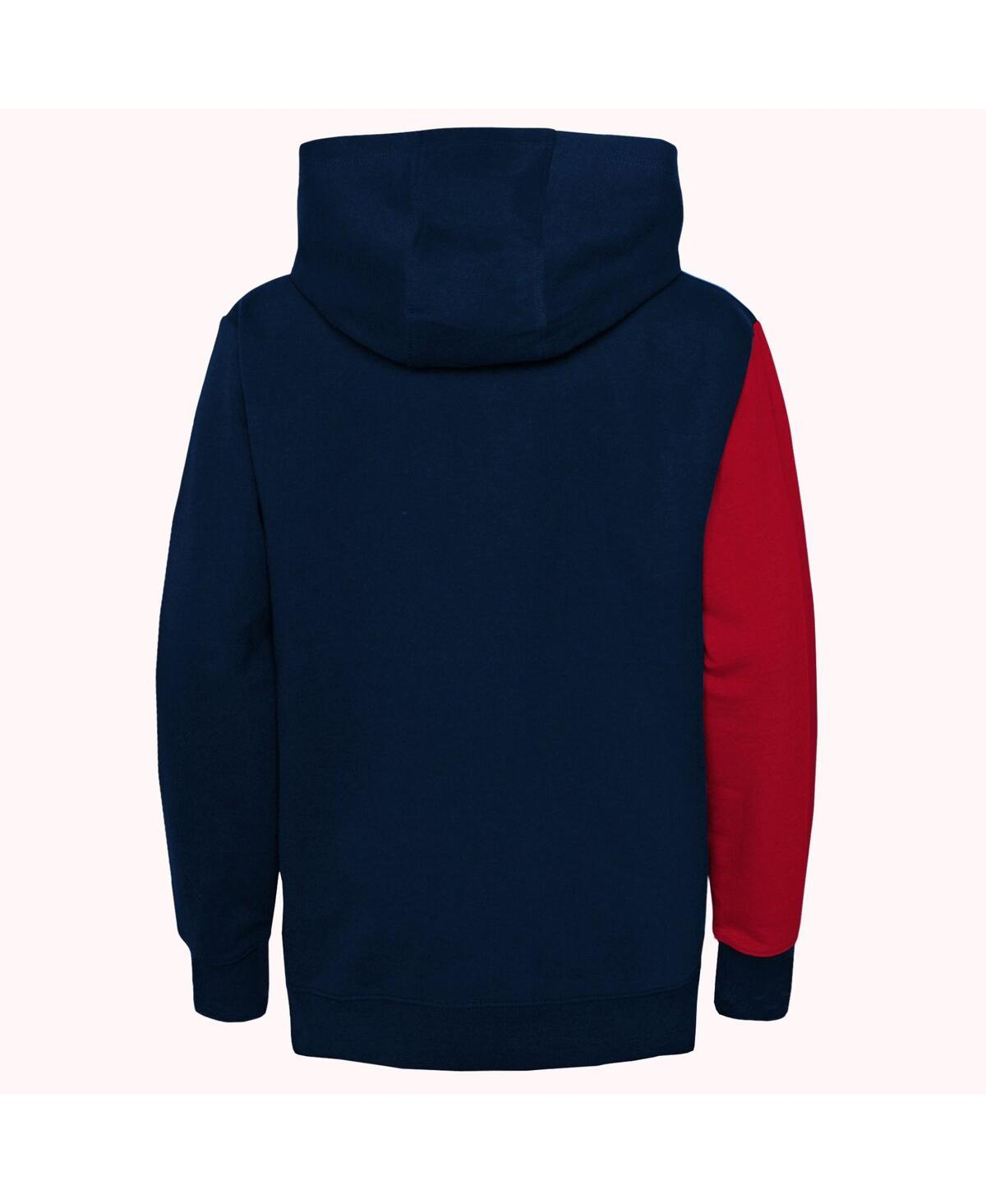Shop Outerstuff Little Boys And Girls Red, Navy Washington Capitals Unrivaled Pullover Hoodie In Red,navy