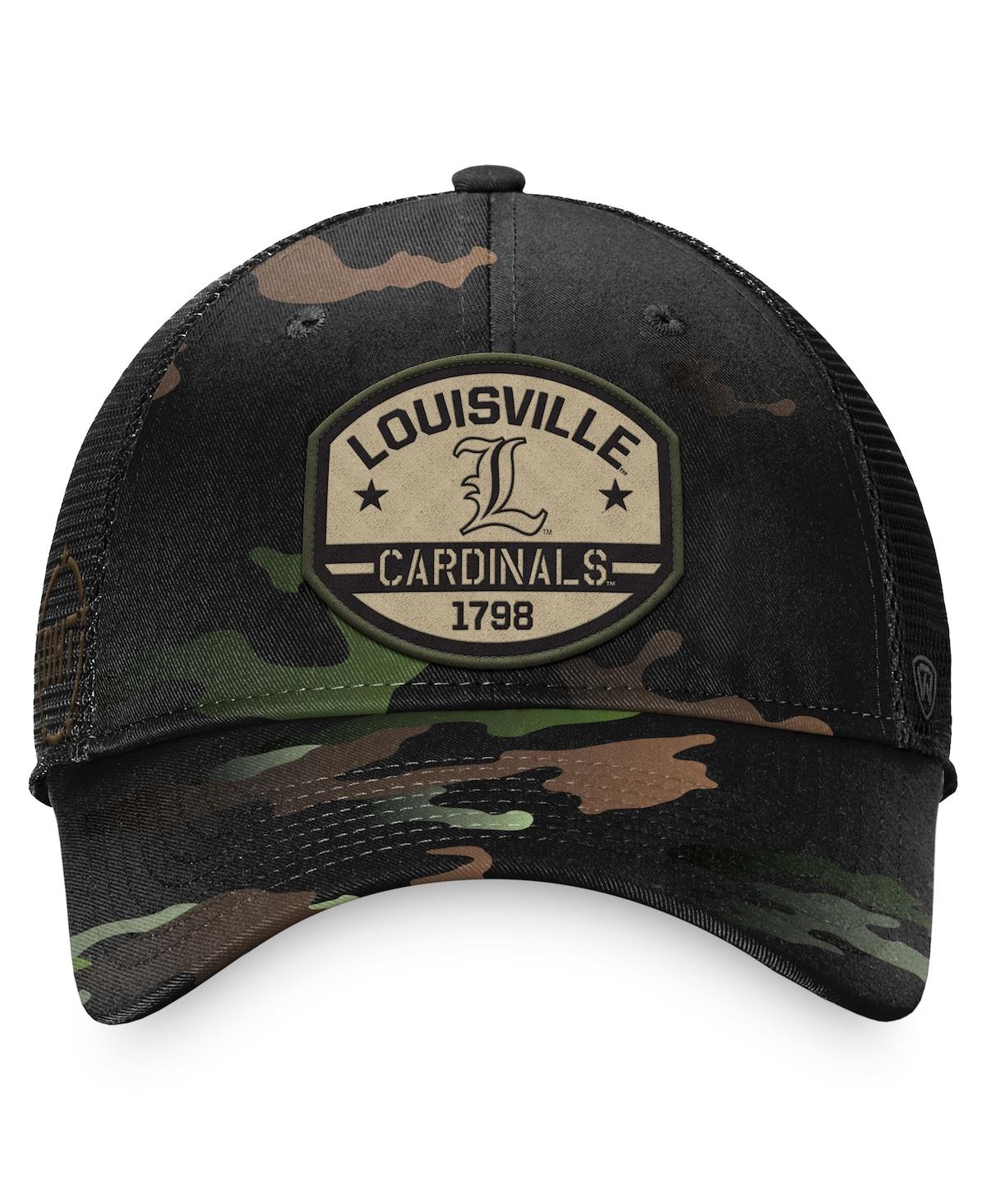 Shop Top Of The World Men's  Black Louisville Cardinals Oht Delegate Trucker Adjustable Hat