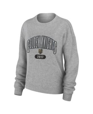 Women's Heather Gray Vegas Golden Knights Knit Long Sleeve Tri-Blend T-shirt and Pants Sleep Set