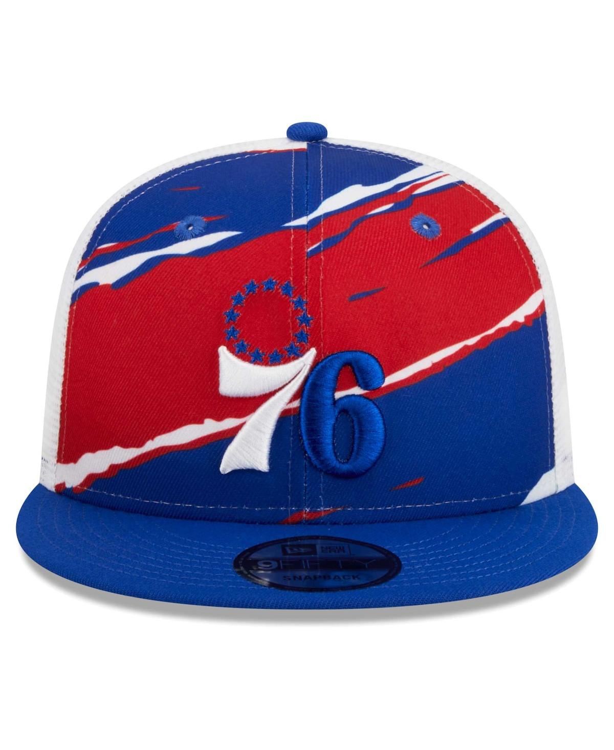 Men's New Era White Philadelphia 76ers Tear Trucker 9FIFTY Adjustable Hat - White