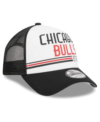Men's White Chicago Bulls Lift Pass Foam Front Trucker 9FORTY Adjustable Hat