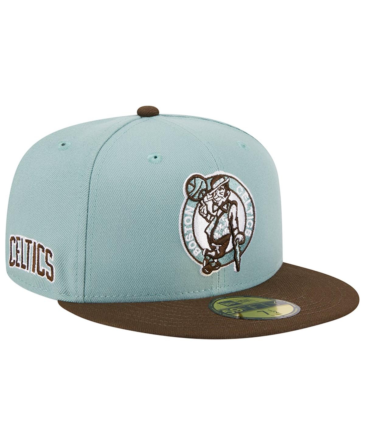 Men's New Era Light Blue, Brown Boston Celtics Two-Tone 59FIFTY Fitted Hat - Light Blue, Brown