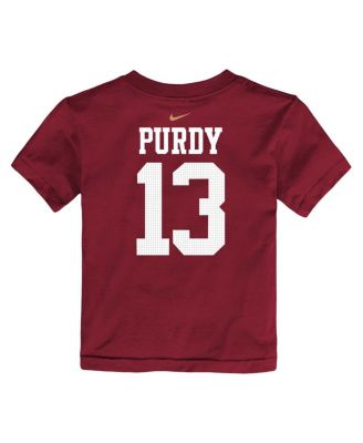 Toddler Boys and Girls Brock Purdy Scarlet San Francisco 49ers Player Name and Number T-shirt