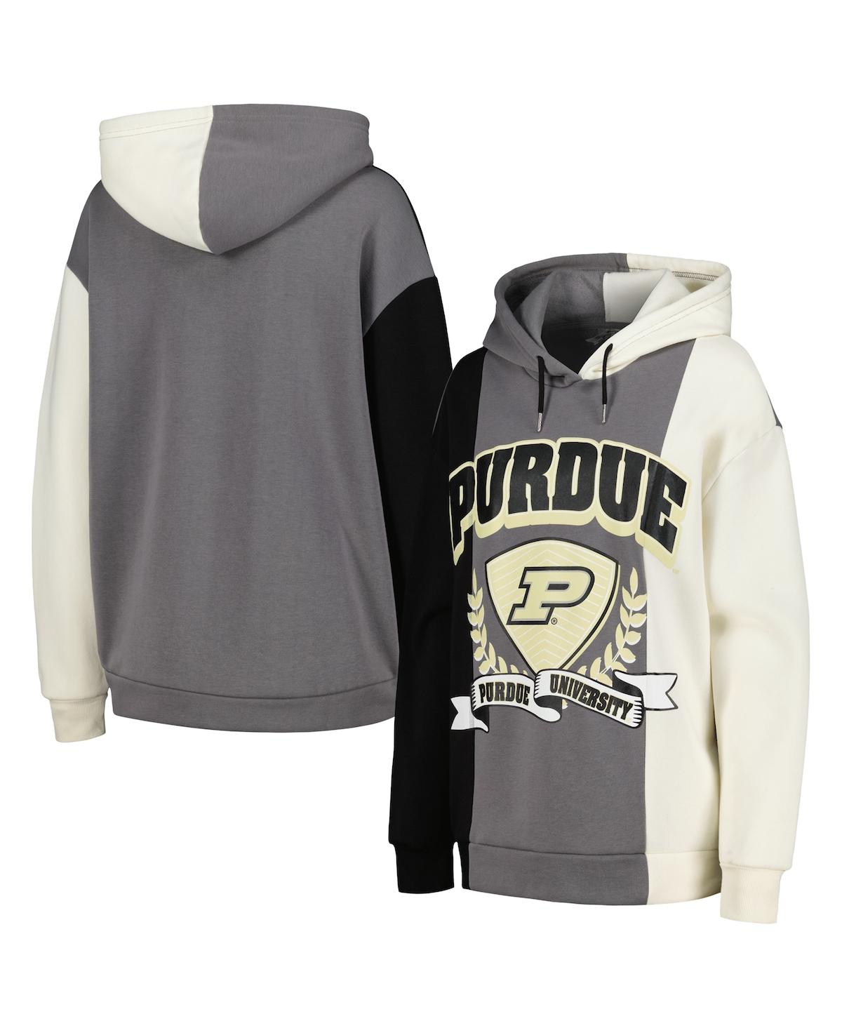 Women's Gameday Couture Black Purdue Boilermakers Hall of Fame Colorblock Pullover Hoodie - Black