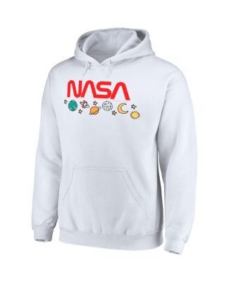Men's White NASA Drawings Pullover Hoodie