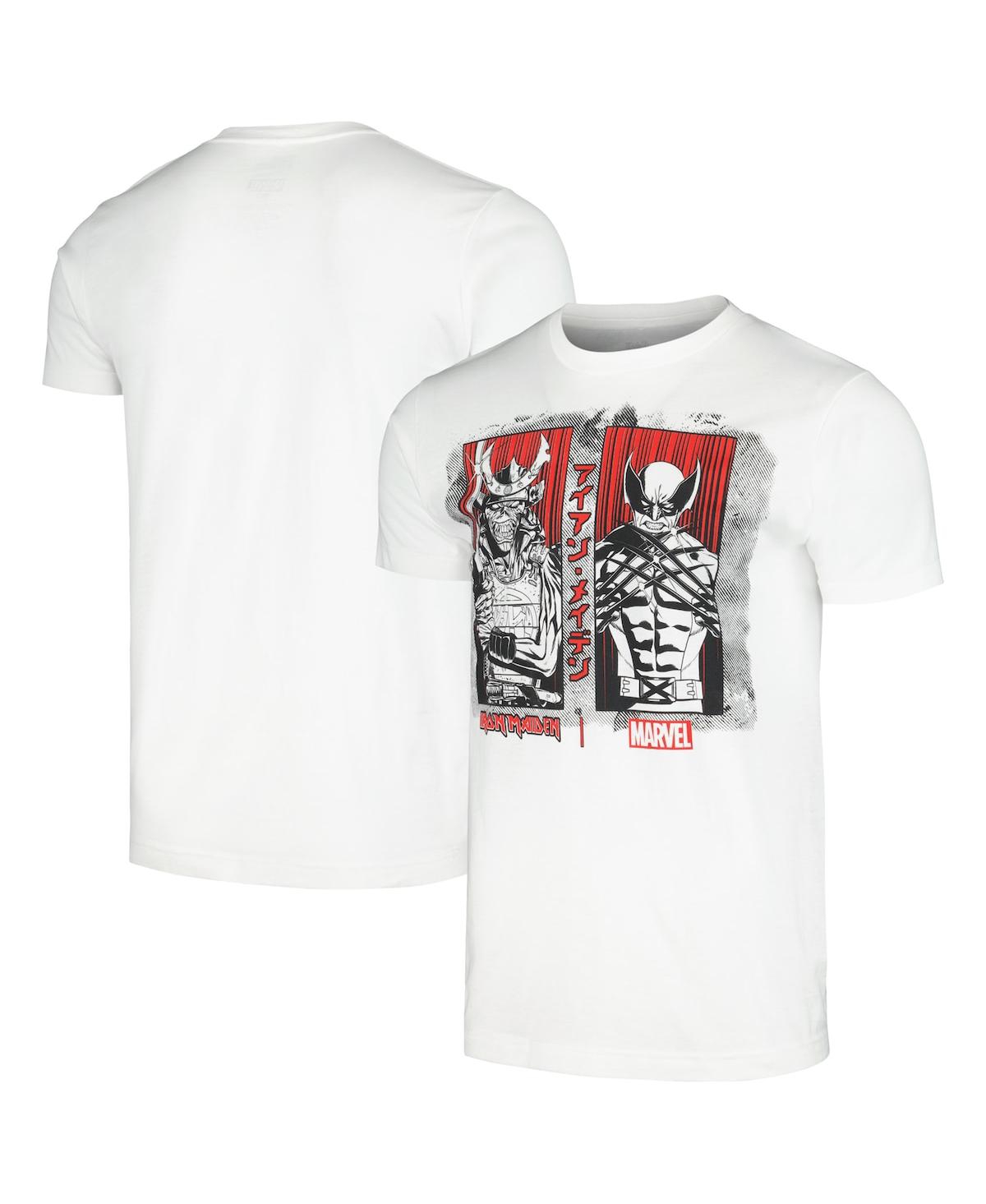 Shop Global Merch Men's White Iron Maiden Senjutsu Wolverine T-shirt