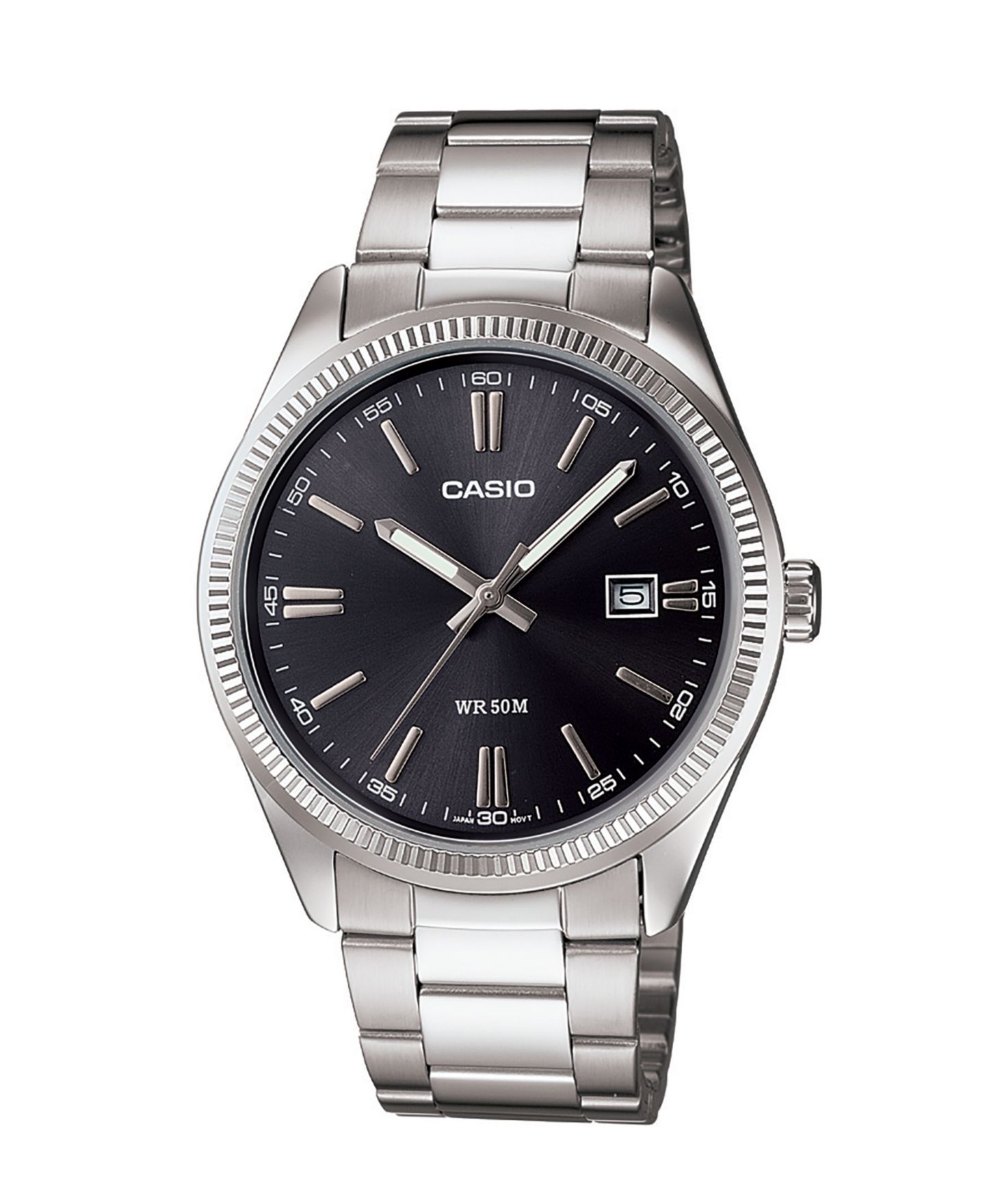 Мужские часы Casio Analog Silver-Tone Stainless Steel Watch, 38.5mm, MTP1302D-1A1VT — фото 1
