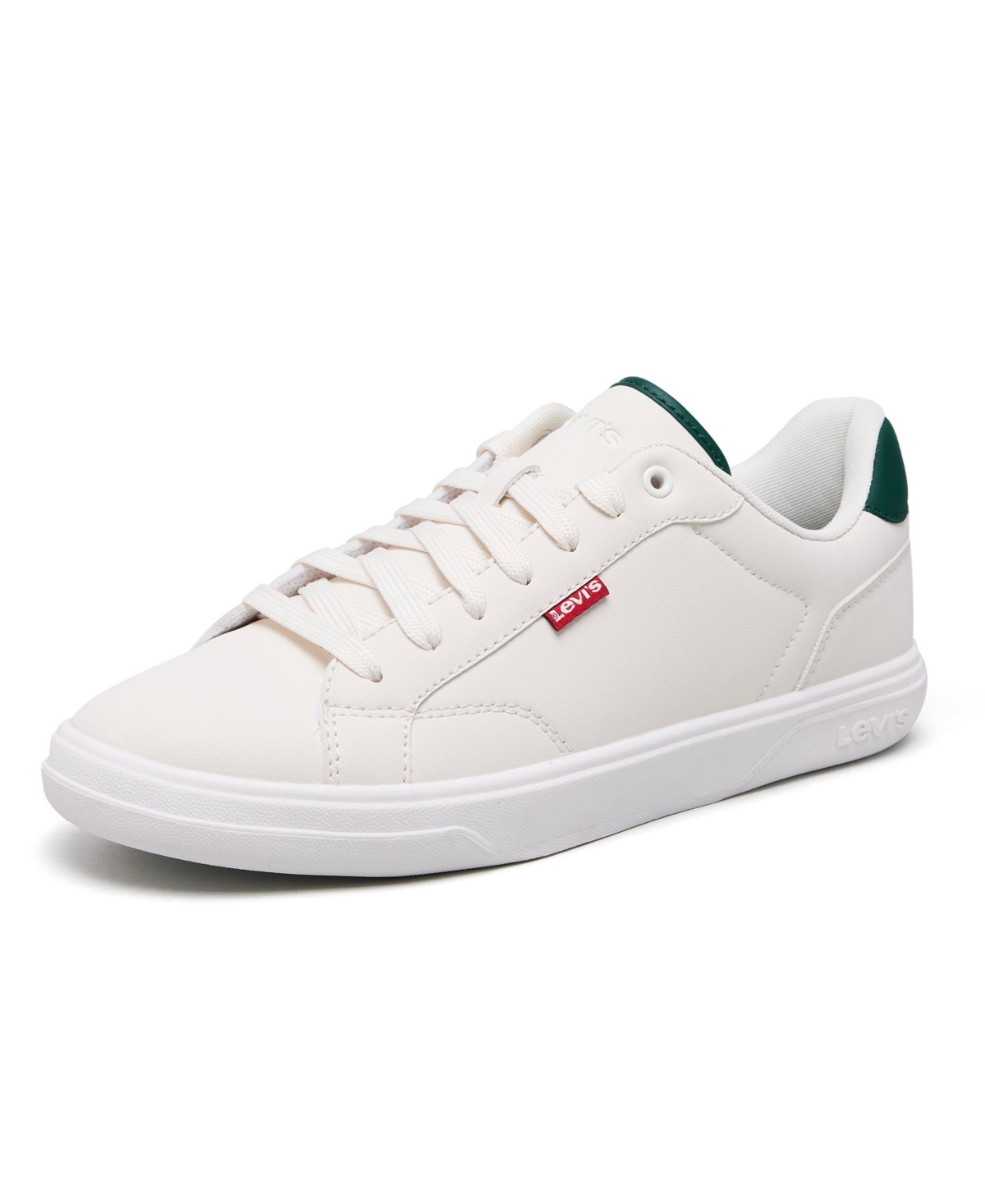 Shop Levi's Men's Carter Casual Lace Up Sneakers In White,green