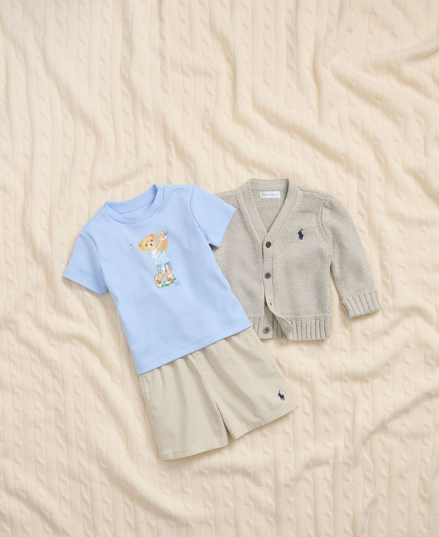 Кардиган Polo Ralph Lauren Combed Cotton V-Neck Cardigan для мальчиков-малышей, цвет: Светлый меланжевый — фото 6
