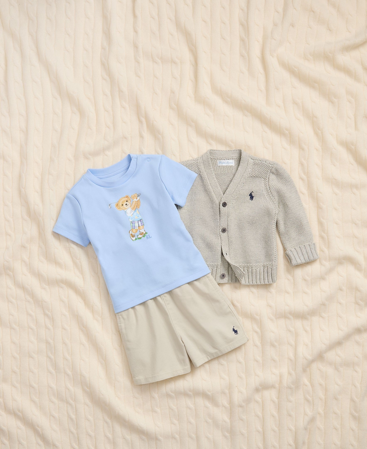 Polo Ralph Lauren Baby Boys Combed Cotton V-Neck Cardigan