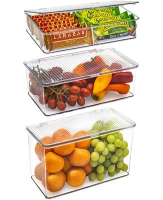 Sorbus Storage Bins For Pantry & Fridge With Hinged Lids (3 Piece Variety) - Macy's