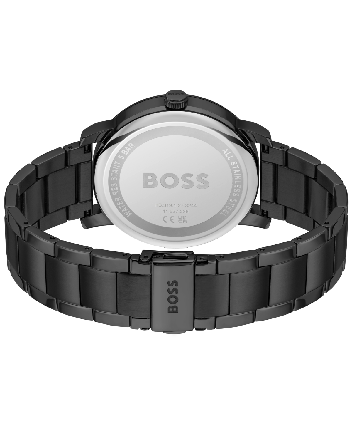 Shop Hugo Boss Boss Men's Contender Quartz Multifunction Ionic Plated Black Steel Watch 44mm