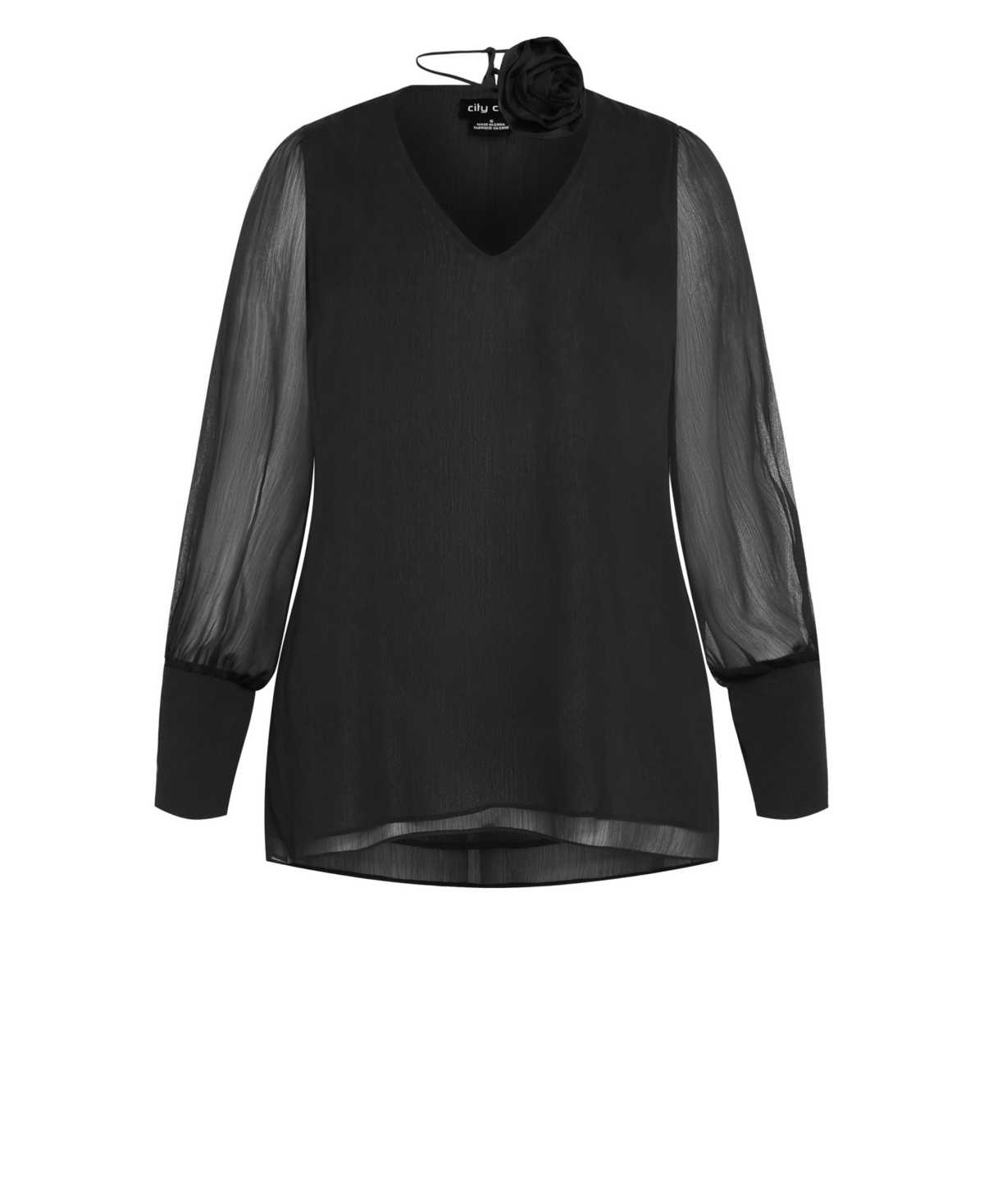 Plus Size Fleur 2 Piece Decorative Flower Neck Tie Top