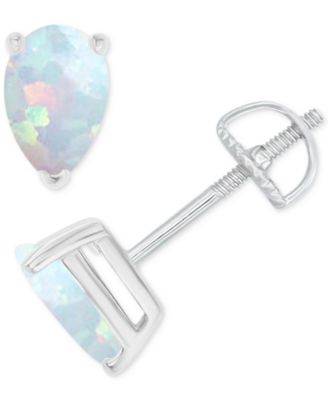 Lab-Grown Opal Pear-Shape Screw Back Stud Earrings (5/8 ct. t.w.)