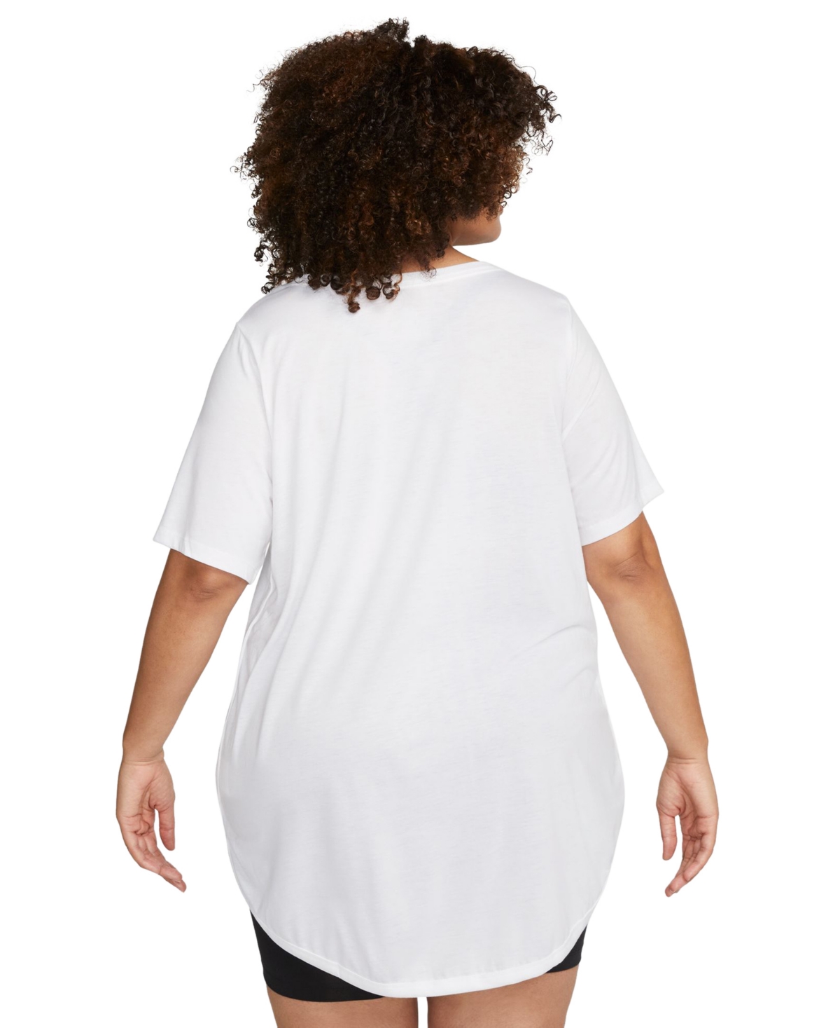 Nike Plus Size Sportswear Essential Curved-Hem Tunic Top -black