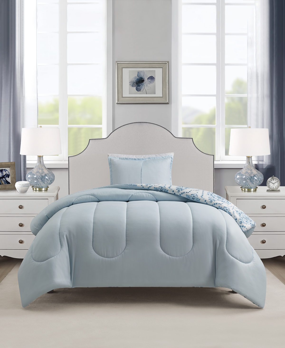 Shop Sunham Mercer 3-pc. Comforter Set, Created For Macy's In Blue